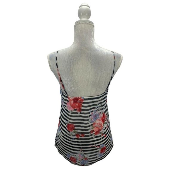 Xhilaration Tank Blouse Mixed Print Stripe Floral - Picture 6 of 10
